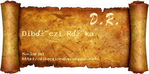 Dibáczi Réka névjegykártya